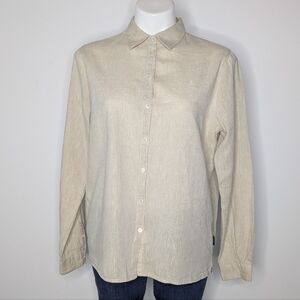Holebrook Light Cream Long Sleeve Button Up M